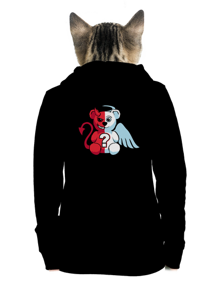 Angyal vagy ördög cipzáras női pulóver Black