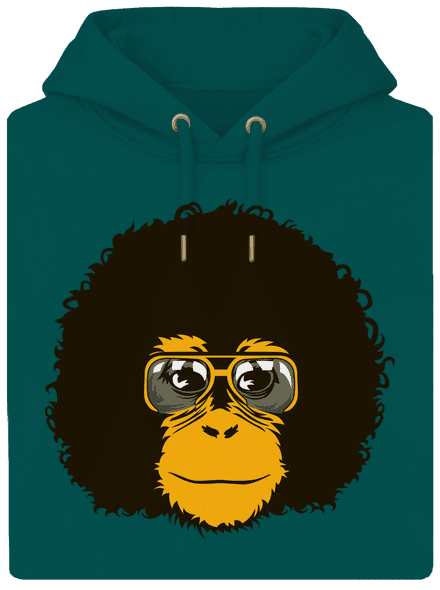 Retró majom unisex prémium pulóver Emerald Green