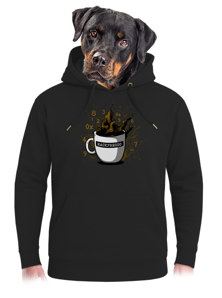 Hackpresso  unisex prémium pulóver Dark Black