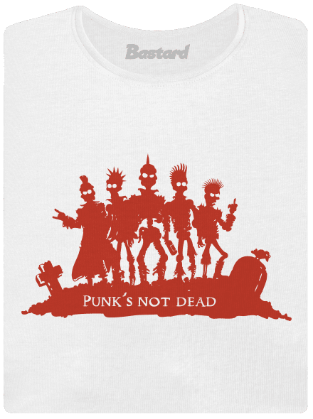 Punks not dead! prémium női póló White