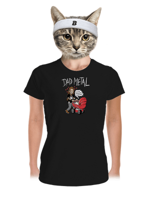 Dad metal női sportpóló Black