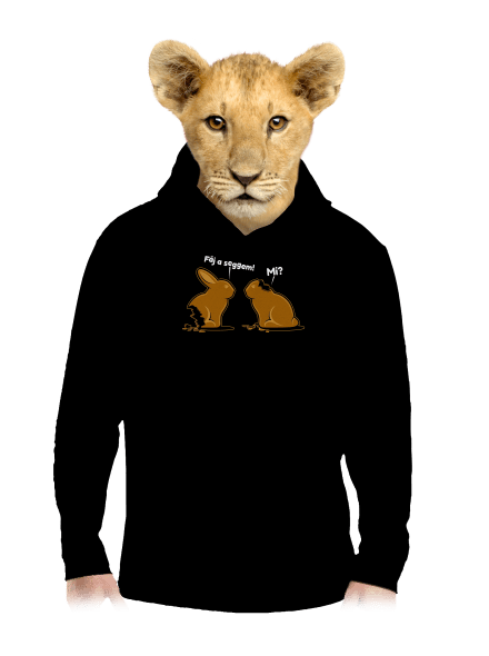 Fáj a seggem! gyerek kenguruzsebes pulóver Black