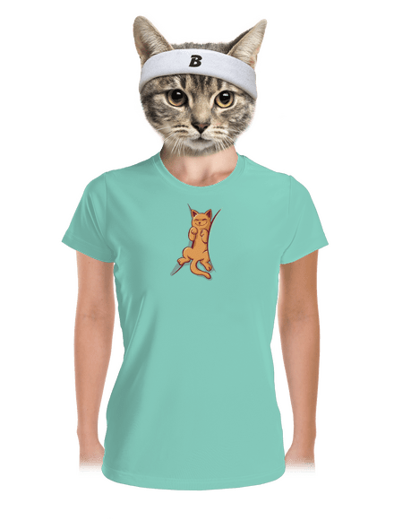 Alvó cica női sportpóló Mint Mal