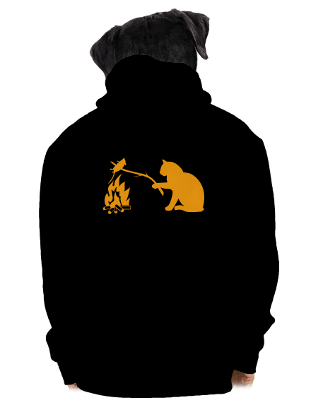 Macska-egér harc cipzáras férfi pulóver Black