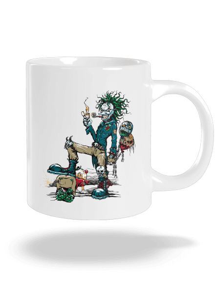 Evil clown nagy bögre White
