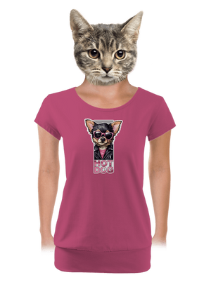 női póló elasztikus alsó szegéllyel