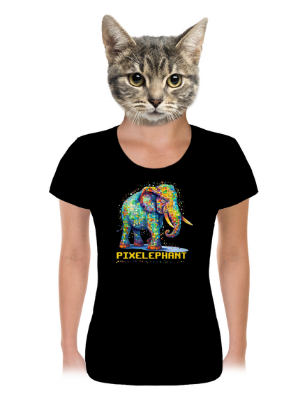 Pixelephant női póló Black