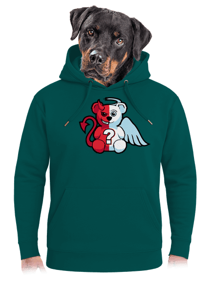 Angyal vagy ördög unisex prémium pulóver Emerald Green