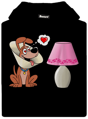 Szerelmes kutya gyerek kenguruzsebes pulóver Black