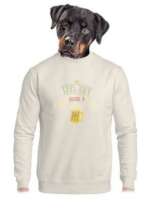 This guy needs a beer unisex crewneck Off White