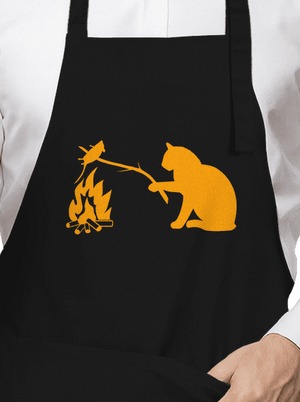 Macska-egér harc kötény Black