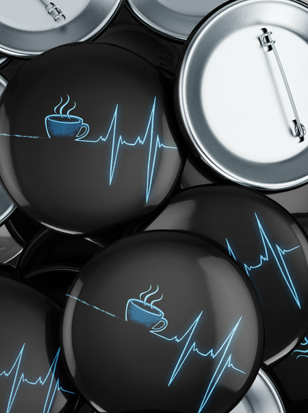 Coffee help kitűző