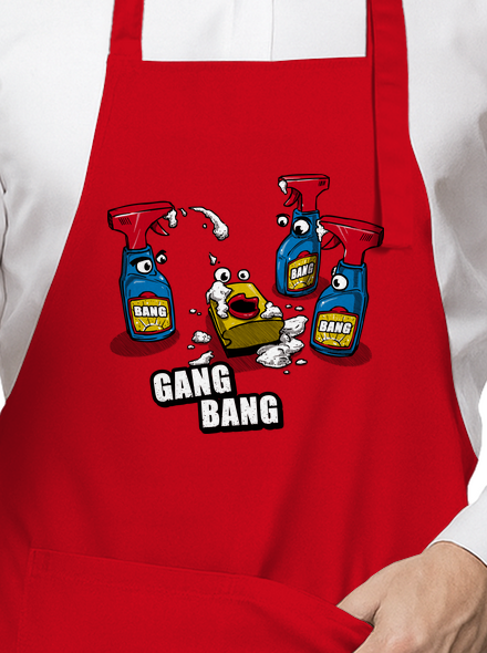 Gang bang kötény Red
