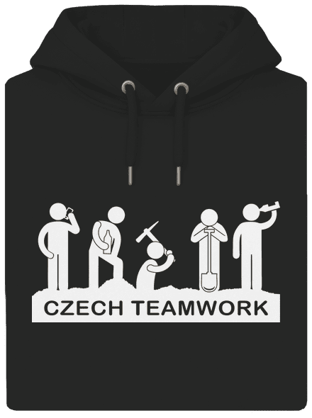 Czech Teamwork unisex prémium pulóver Dark Black