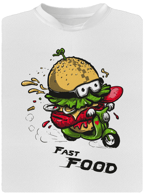 Fast Food gyerek sport póló White