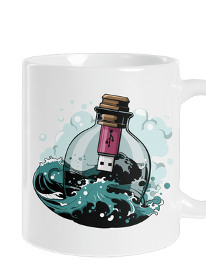 USB üzenet egy üvegben hagyományos bögre White