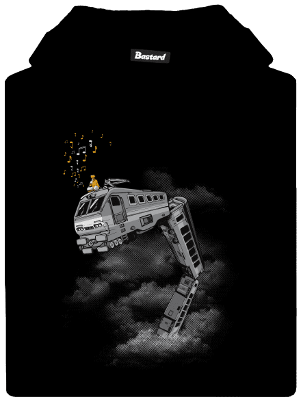 Snake Train gyerek kenguruzsebes pulóver Black