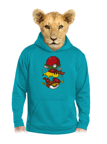 Pokémon burger gyerek kenguruzsebes pulóver Hawaiian Blue