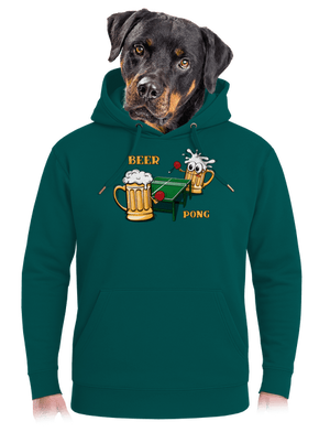 Beer pong unisex prémium pulóver Emerald Green