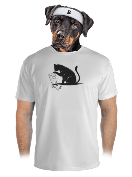 Macska és üveg férfi sportpóló White