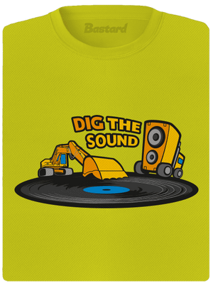 Dig the sound női sportpóló Neon Yellow