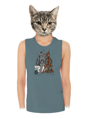 Dorombol a macska női bővített trikó Heather Deep Teal