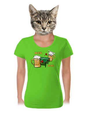 Beer pong női póló Apple Green