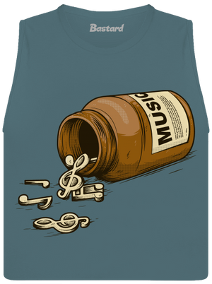 Music Pills női bővített trikó Heather Deep Teal