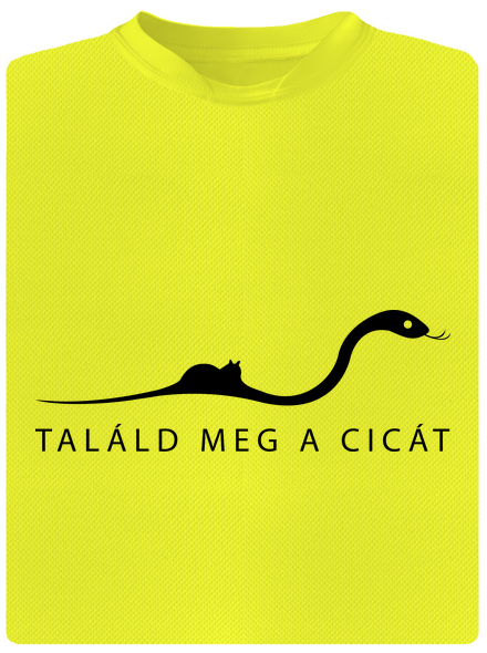 Találd meg a cicát férfi sportpóló Neon Yellow