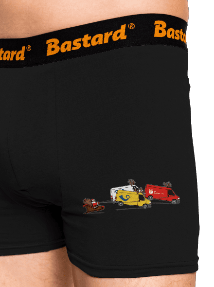 Mikulás rénszarvassal boxeralsó Black