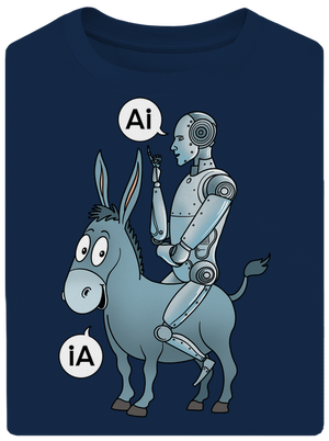Szamár és AI unisex túlméretezett póló Midnight Blue