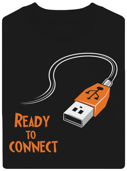 USB csatlakozás unisex crewneck Black