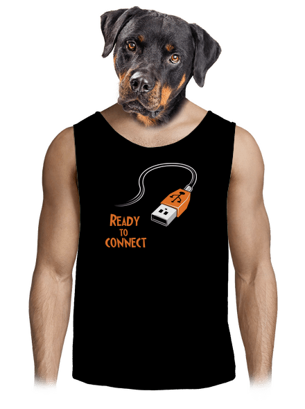 USB csatlakozás férfi trikó Black