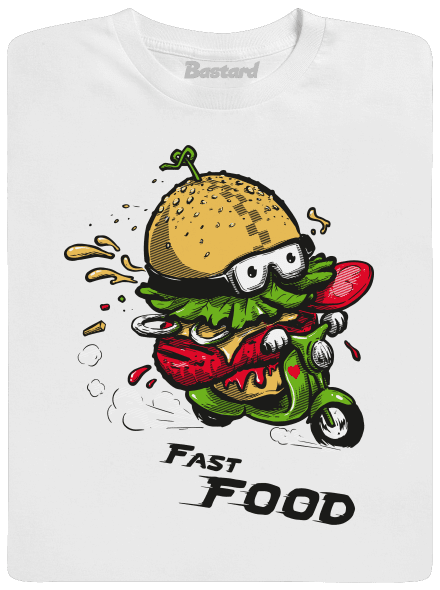 Fast Food férfi hosszú ujjú póló White