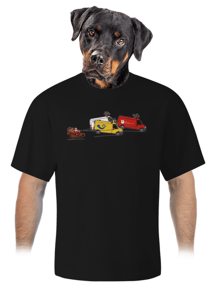 Mikulás rénszarvassal unisex túlméretezett póló Black