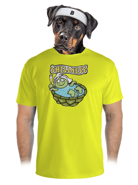Shellness férfi sportpóló Neon Yellow