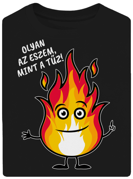 Olyan az eszem, mint a tűz! unisex túlméretezett póló Black