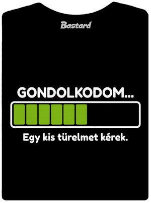 Gondolkodom női póló elasztikus alsó szegéllyel Black