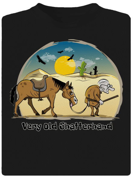 Very Old Shatterhand férfi sportpóló Black
