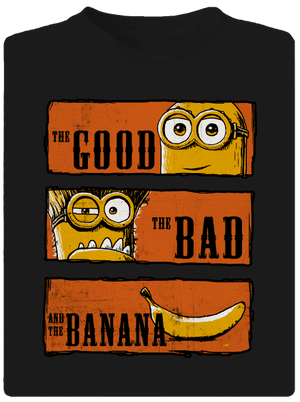 A Jó, a Rossz és a Banán férfi sportpóló Black