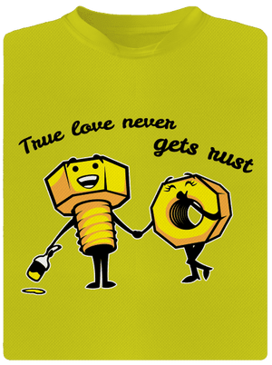 True love férfi sportpóló Neon Yellow