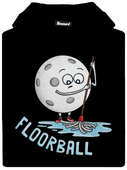 Floorball gyerek kenguruzsebes pulóver Black