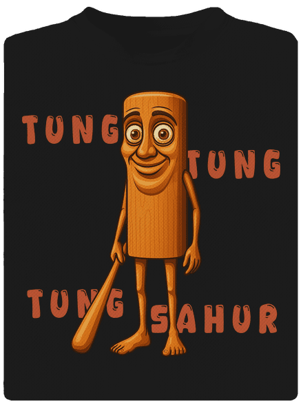 Tung Tung Tung Sahur – Italian Brainrot férfi sportpóló Black