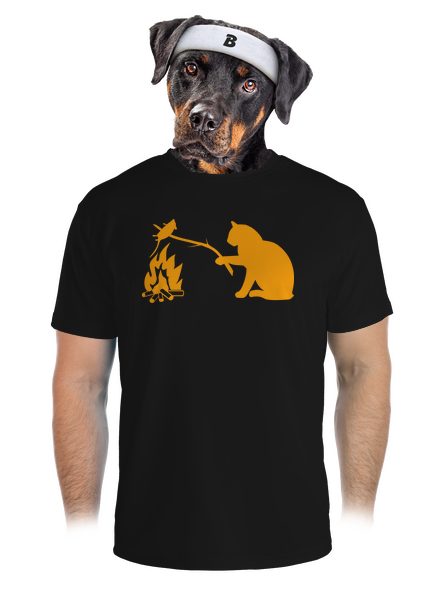 Macska-egér harc férfi sportpóló Black