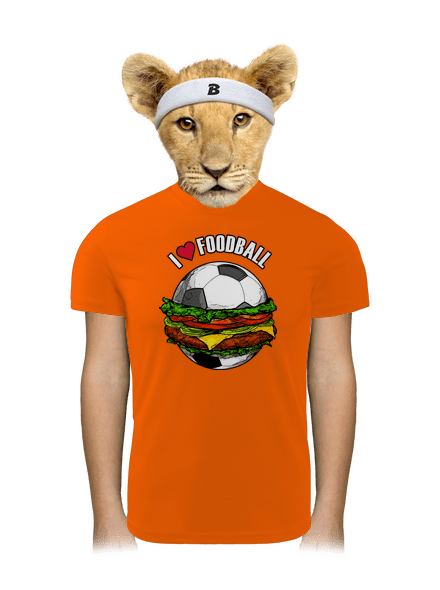 Foodball gyerek sport póló Neon Orange