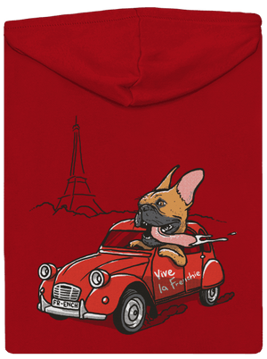 Francia buldog cipzáras férfi pulóver Red