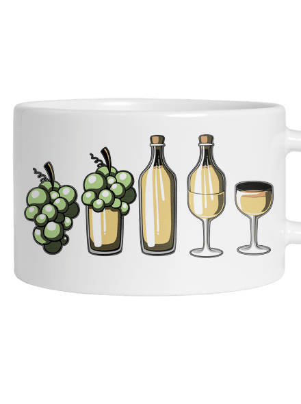 A fehérbor evolúciója macaron bögre White