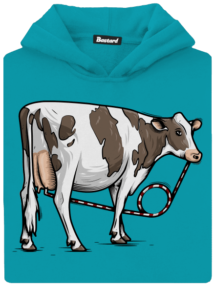 Cow drink gyerek kenguruzsebes pulóver Hawaiian Blue