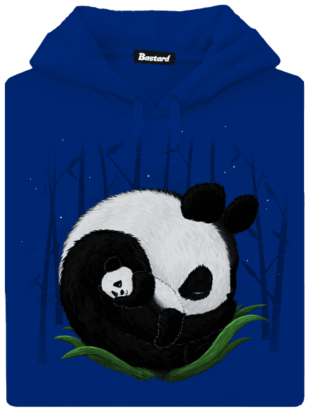 Két alvó panda női kenguruzsebes pulóver Royal Blue Mal