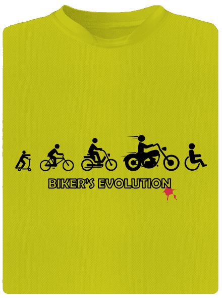 Bikers evolution férfi sportpóló Neon Yellow